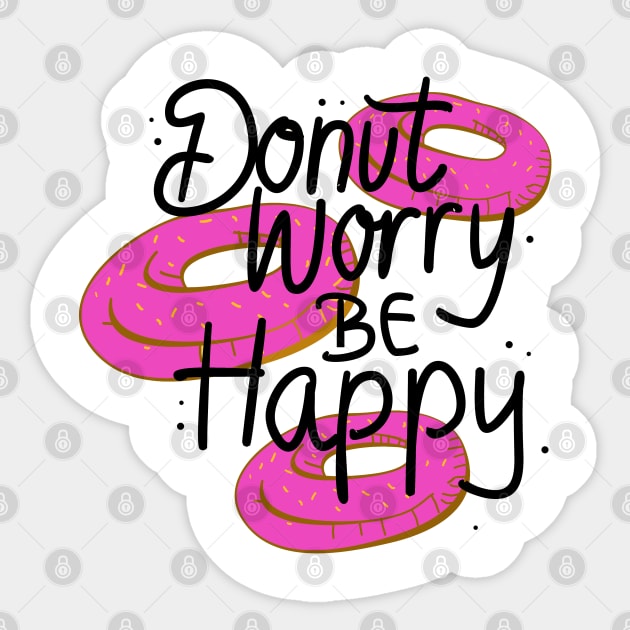 Donut worry Be Happy Sticker by skydesignn